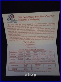 2000-s Us Mint Silver Proof Set 1.33oz W Coa