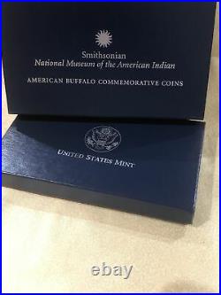 2001 American Buffalo Commemorative 2 Coin Proof and Unc. Silver Dollar Set