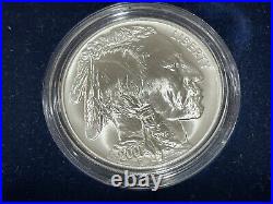2001 American Buffalo Commemorative Silver Dollar Proof & UNC Set in Box w COA