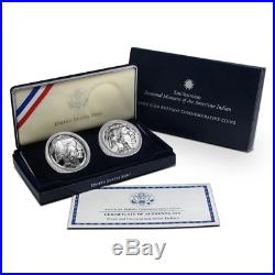 2001-D American Buffalo Commemorative Silver Dollars 2 Coin Set BU and Proof