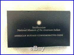 2001 P & D Smithsonian Buffalo Silver Dollar 2 Coin Proof Set with Box & CoA