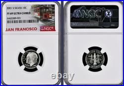2001-S 10-coin Silver Proof Set NGC graded PF69 Ultra Cameo 2001-S 10-coin Silver Proof Set NGC graded PF69 Ultra Cameo