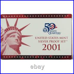 2001 Silver Proof Set U. S. Mint Original Government Packaging OGP COA