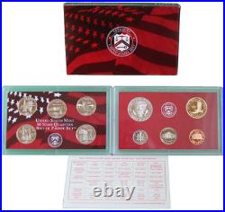 2001 U S Mint 10 Coin SILVER Proof Set with Box and COA. 1 Gram 999 Pure Silver