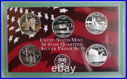 2001 U S Mint 10 Coin SILVER Proof Set with Box and COA. 1 Gram 999 Pure Silver