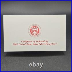 2001 United States Mint Silver Proof Set Complete OGP Box & COA 50 State