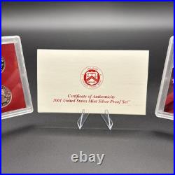 2001 United States Mint Silver Proof Set with COA