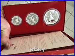 2002 Australia series I horse lunar proof 2oz 1oz 1/2oz silver coin set rare