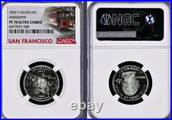 2002-S 10-coin Silver Proof Set NGC graded PF69 Ultra Cameo