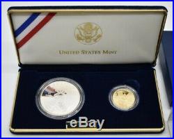 2002 Salt Lake Olympic Winter Games Commemorative Gold Silver Proof 2 Coin Set