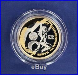 2002 Silver Proof £2 coin x 4 Set Commonwealth Games in Case with COA (M1/6)