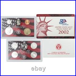 2002 Silver Proof Set U. S. Mint Original Government Packaging OGP COA