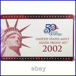 2002 Silver Proof Set U. S. Mint Original Government Packaging OGP COA