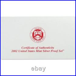 2002 Silver Proof Set U. S. Mint Original Government Packaging OGP COA