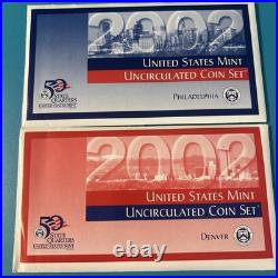 2002 U. S. Mint Silver 10-Coin Proof Set + 2002 Clad Proof Set / OGP & COAs