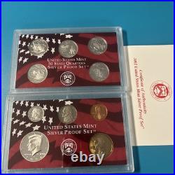 2002 U. S. Mint Silver 10-Coin Proof Set + 2002 Clad Proof Set / OGP & COAs