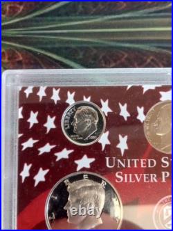 2002 United States Mint SILVER Proof Set COA & Box 10 Coins, 7 coins 90% silver