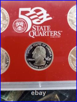 2002 United States Mint SILVER Proof Set COA & Box 10 Coins, 7 coins 90% silver