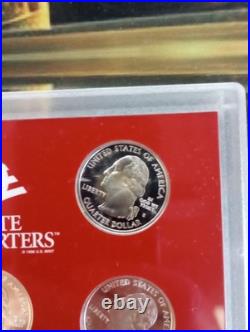 2002 United States Mint SILVER Proof Set COA & Box 10 Coins, 7 coins 90% silver