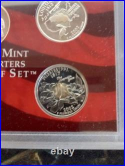 2002 United States Mint SILVER Proof Set COA & Box 10 Coins, 7 coins 90% silver