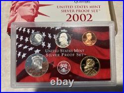 2002 United States Mint Silver Proof Set complete in Mint Box with COA
