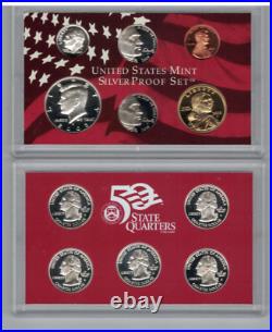 2003 2004 And 2005 Us Silver 10 Coin Proof Set With State Quarters