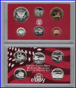 2003 2004 And 2005 Us Silver 10 Coin Proof Set With State Quarters