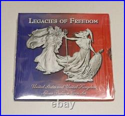 2003 Legacies of Freedom Silver Eagle + Britannia Set SEALED B320