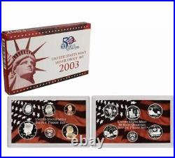 2003 S 2008 S United States Mint SILVER Proof Set / Box & COA 6 Proof Sets