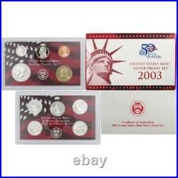 2003 Silver Proof Set U. S. Mint Original Government Packaging OGP COA