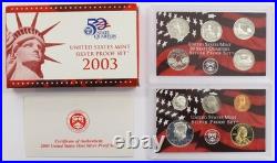 2003 US Mint SILVER PROOF SET with Box and COA (Set of 10 Coins)