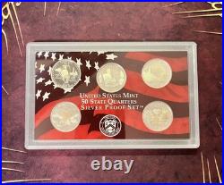 2003 United States Mint Silver Proof Set with State Quarters, Box & COA
