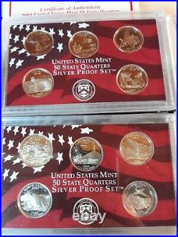 2004 2005 2006 2006 S 50-State Quarter Silver Proof Sets OGP & COA $5 FACE 90%