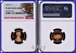 2004-S 11-coin Silver Proof Set NGC Graded San Francisco Trolley Car label