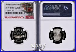 2004-S 11-coin Silver Proof Set NGC Graded San Francisco Trolley Car label
