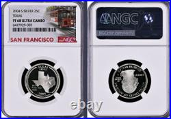 2004-S 11-coin Silver Proof Set NGC Graded San Francisco Trolley Car label
