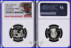 2004-S 11-coin Silver Proof Set NGC Graded San Francisco Trolley Car label
