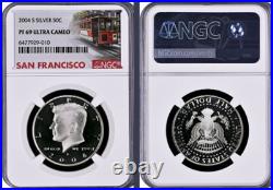 2004-S 11-coin Silver Proof Set NGC Graded San Francisco Trolley Car label