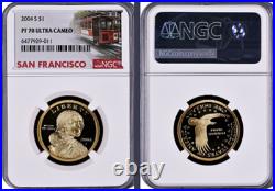 2004-S 11-coin Silver Proof Set NGC Graded San Francisco Trolley Car label