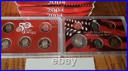 2004-S Statehood Quarter Silver 11 Coin Proof Sets 4 sets Total
