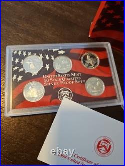 2004-S United States Mint Silver Proof Set 11 Coins COA Original Box OGP 90% Ag