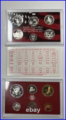 2004 Silver Proof Set U. S Mint OGP COA Nice! 90% Silver 11 coins