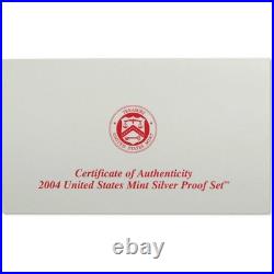 2004 Silver Proof Set U. S. Mint Original Government Packaging OGP COA