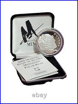 2004 State of Alaska Mint Polar Bear Medallion Silver Proof Set. 999 Silver