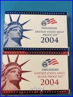 2004 United States Mint Brilliant Uncirculated, Clad & Silver Proof Set Bundle