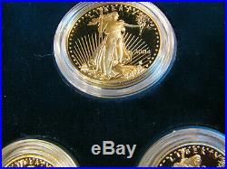 2004 W American Gold Eagle 4 Coin Proof Set w Box COA Platinum Silver Palladium