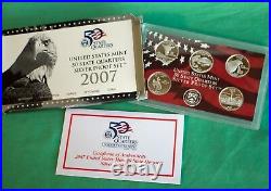 2004 thru 2009 S Proof State Quarter 90% Silver 31 Coin Statehood Set Box + COA