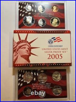 2005-S 90% Silver Proof Set US Mint -11 Coin Set with Box and 2005 Mint set
