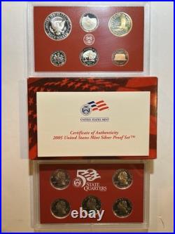 2005-S 90% Silver Proof Set US Mint -11 Coin Set with Box and 2005 Mint set