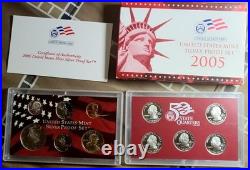 2005-S US Mint Silver Proof 11 Coin Set. In OGP with COA